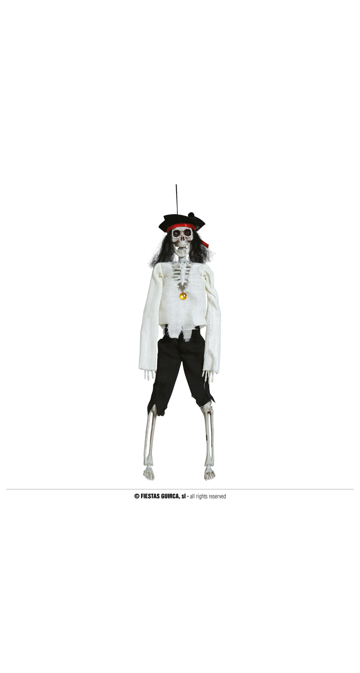 Halloween Hanging Pirate Skeleton 45cm