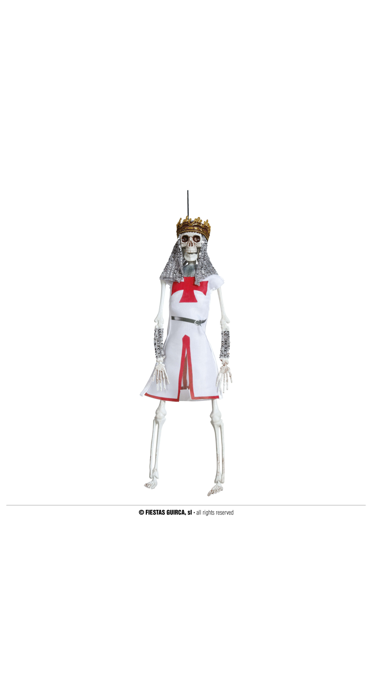 Halloween Hanging Templar Skeleton 45cm