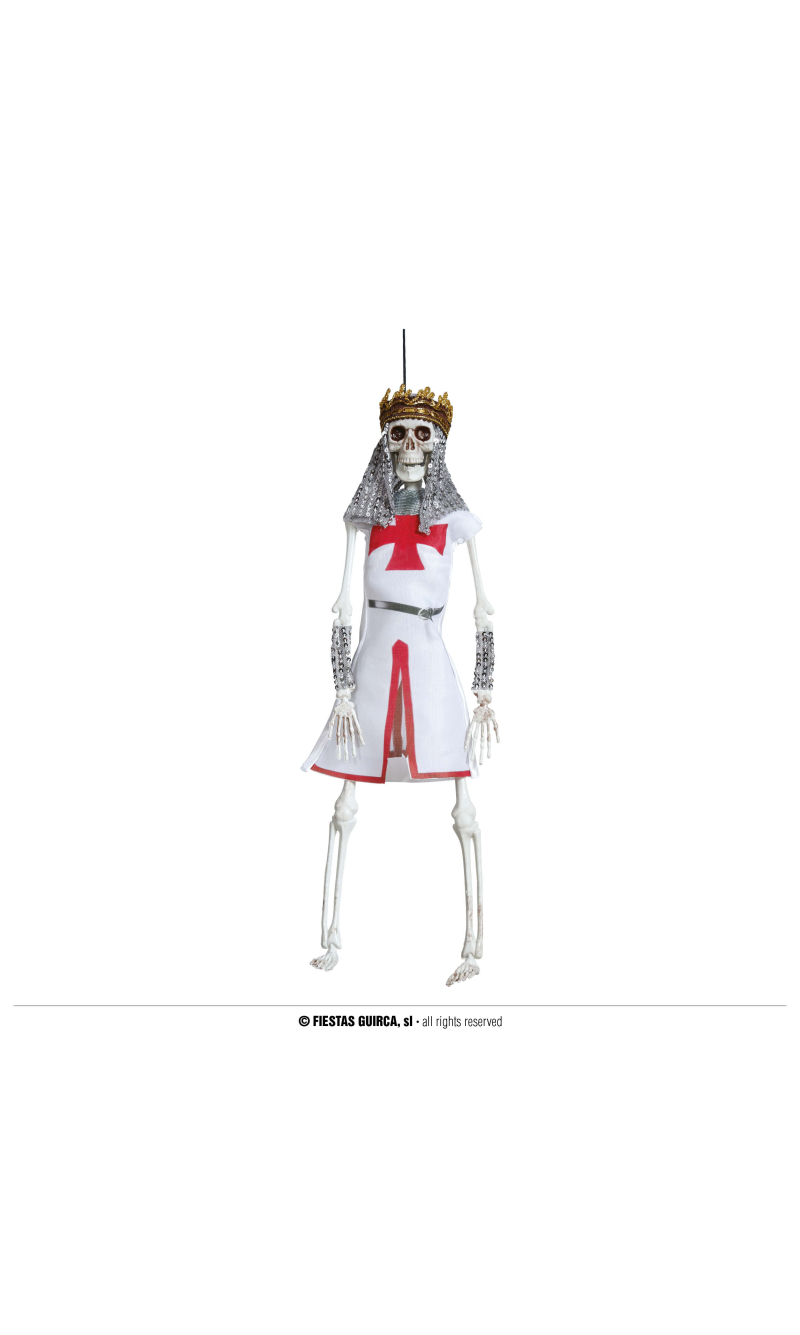 Halloween Hanging Templar Skeleton 45cm