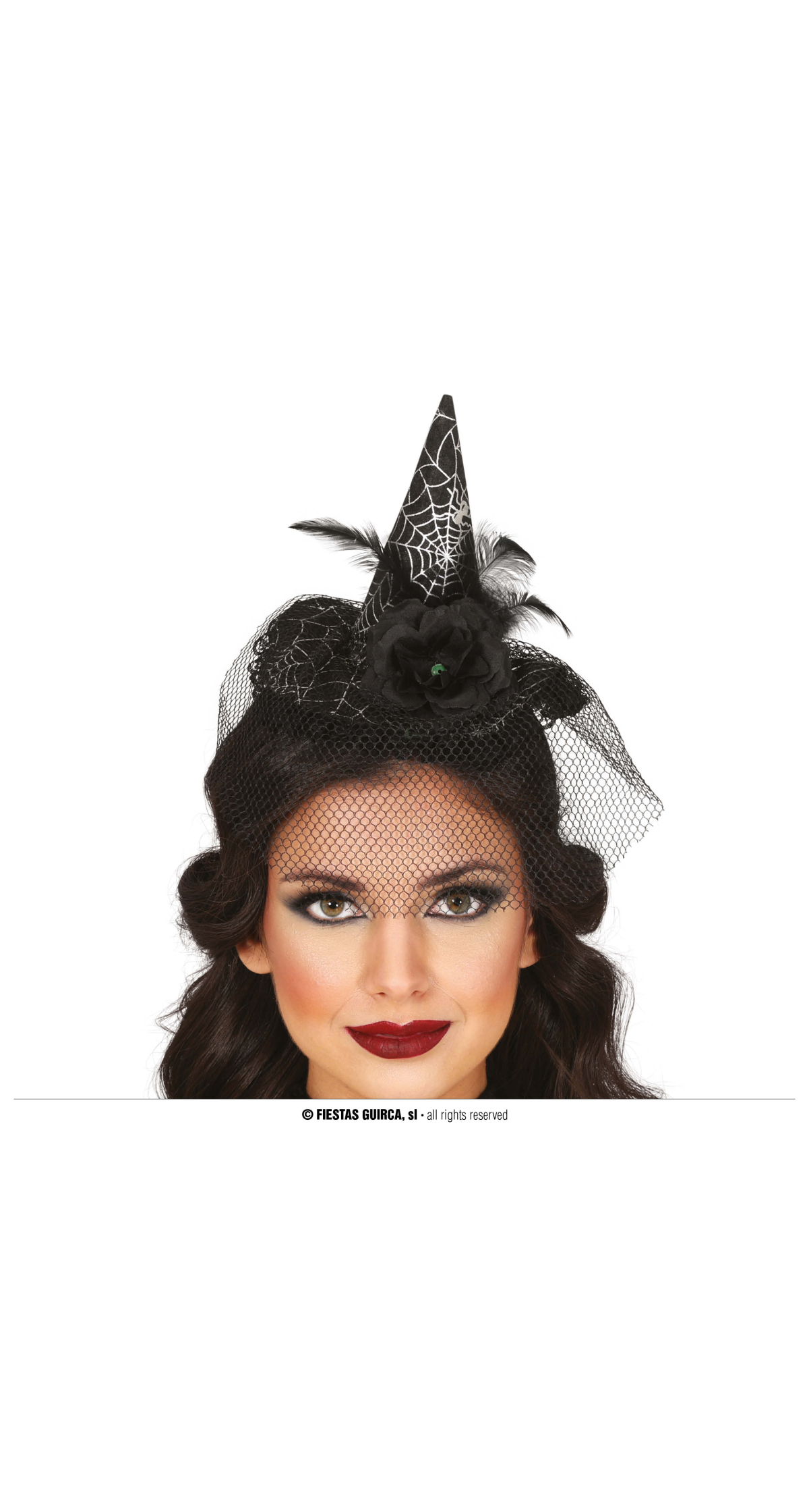 Halloween Witch Hat Headband With Veil