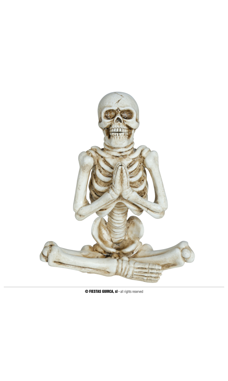 Halloween Decoration Polyresin Sitting Skeleton 19x14cm