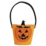Felt Pumpkin C&y Bucket 12x10cm