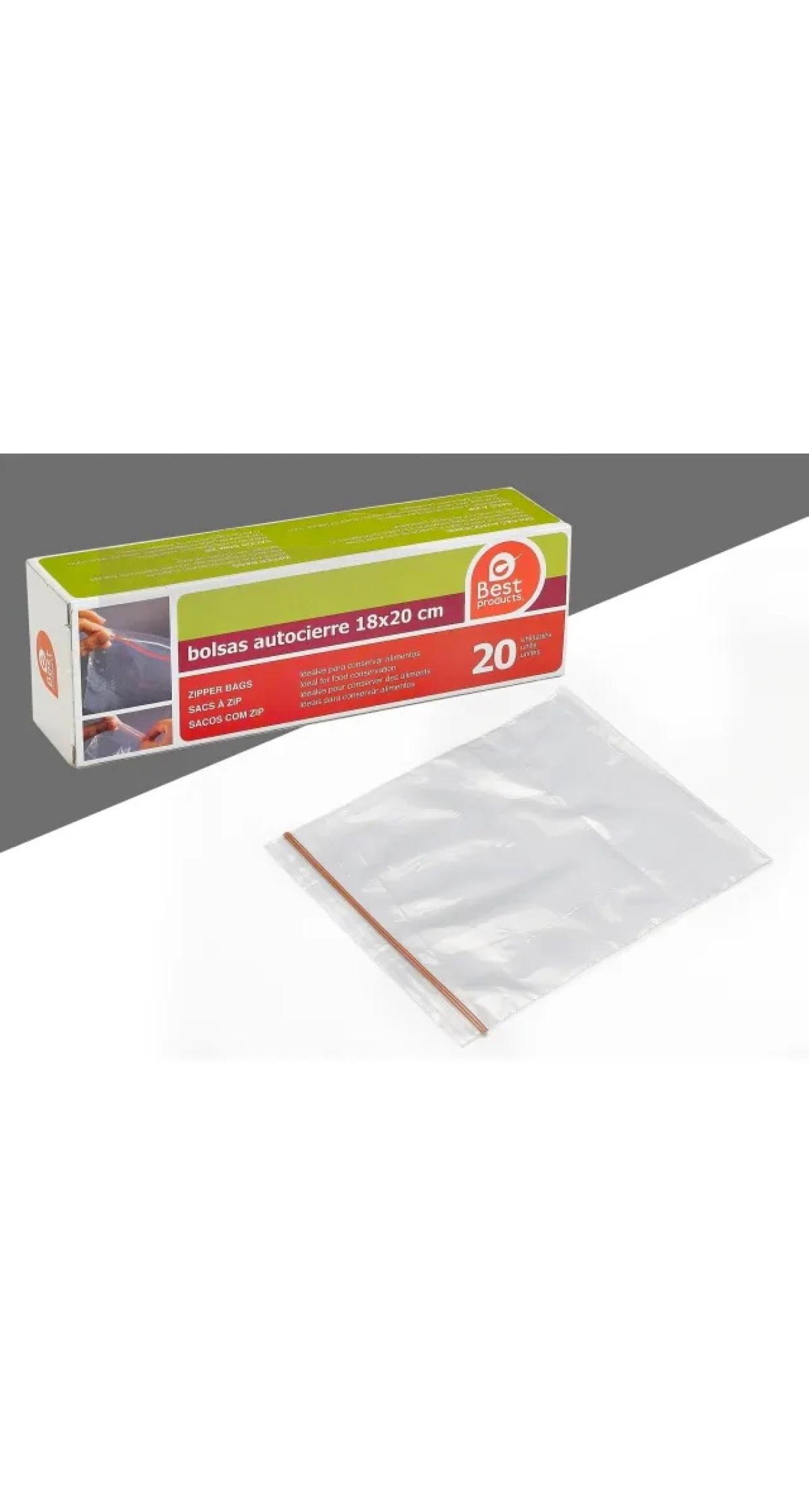 Zipper Plastic Bags 18x20cm - 20pk