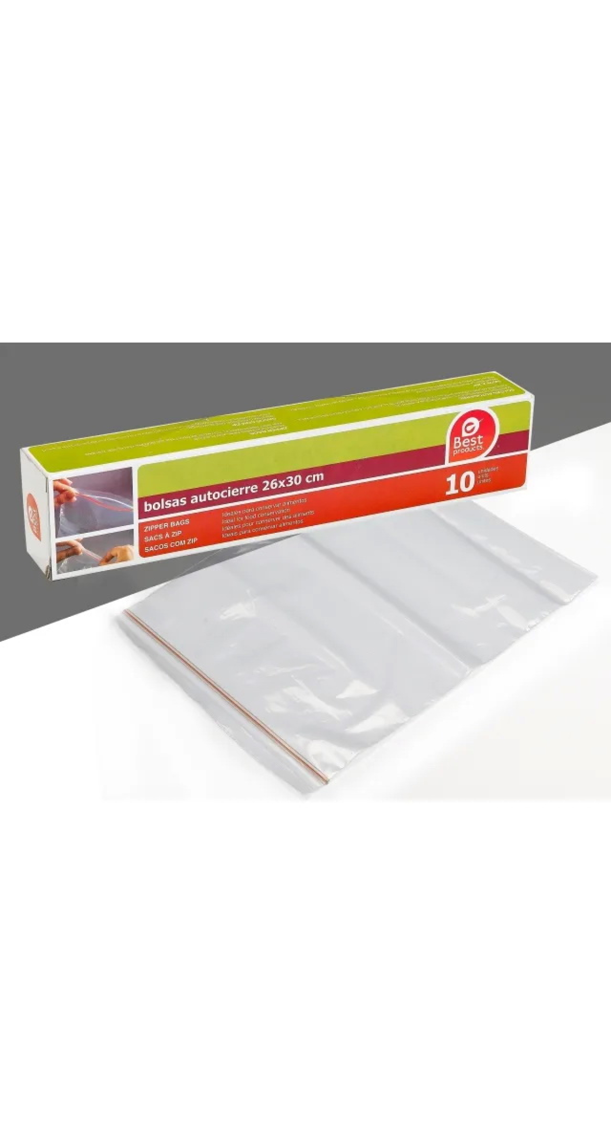 Zipper Plastic Bags 26x30cm - 10pk