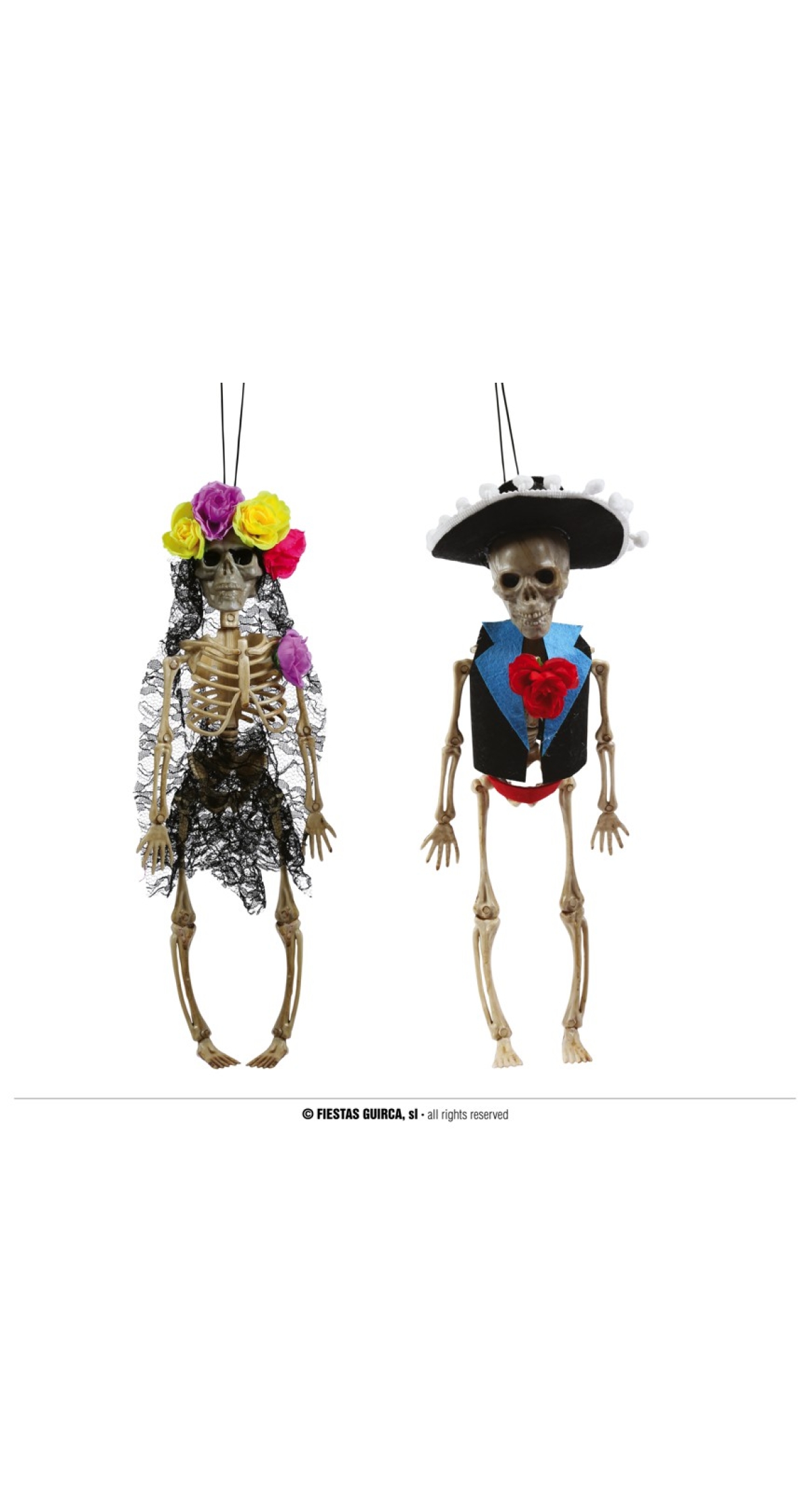 Halloween Mexican Skeleton Hanging Assorted 40cm