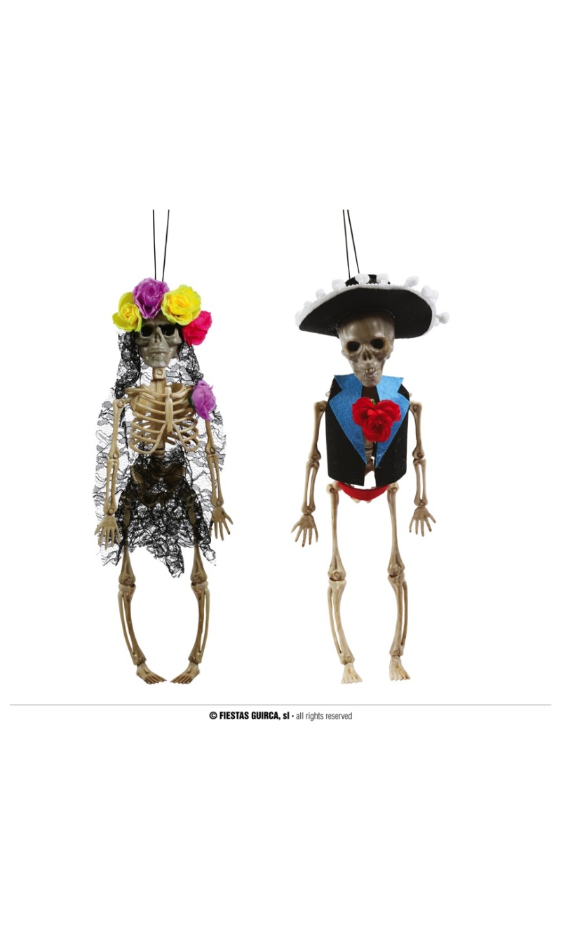 Halloween Mexican Skeleton Hanging Assorted 40cm