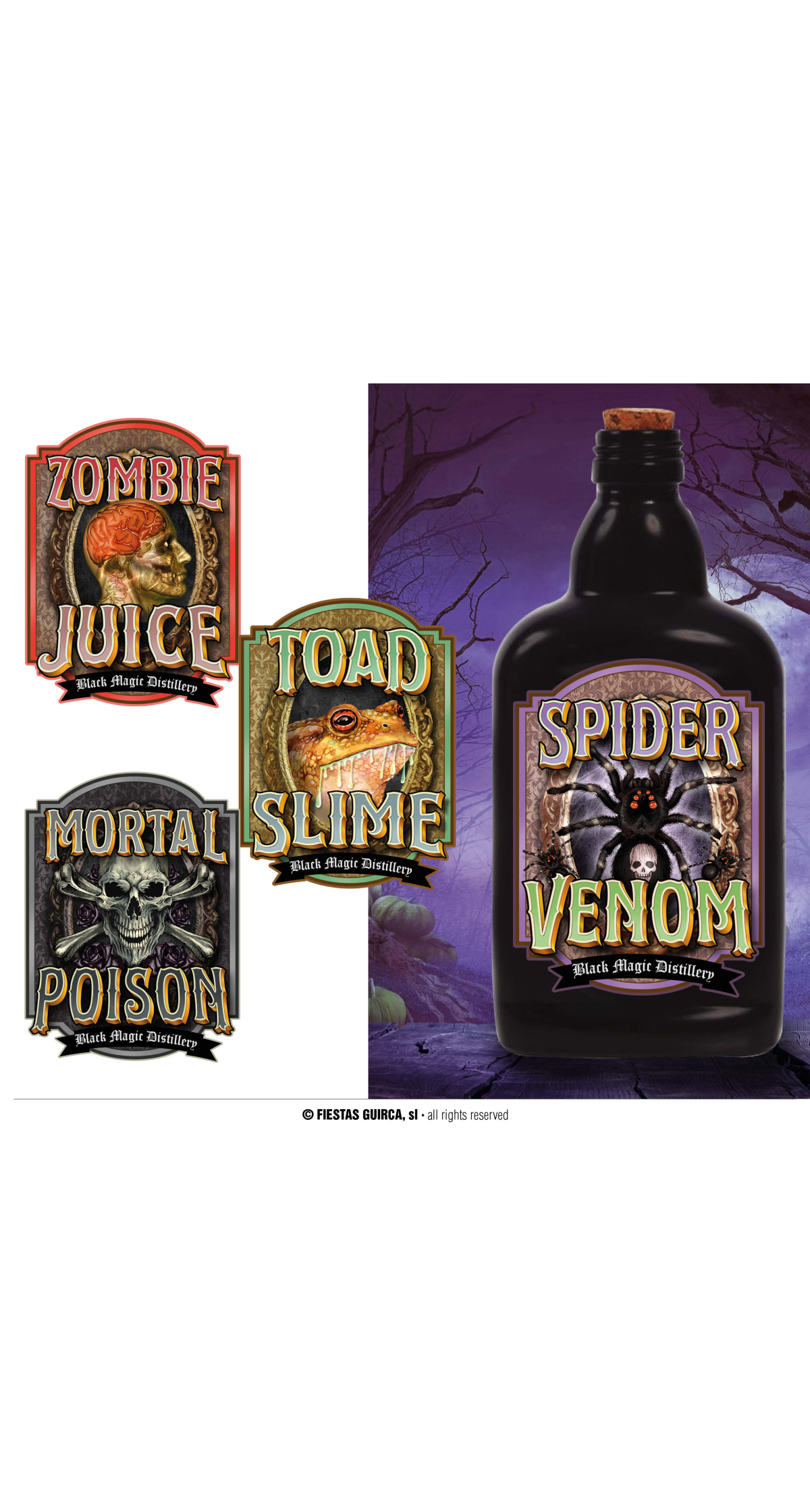 Halloween Assorted Poison Label 9x11cm