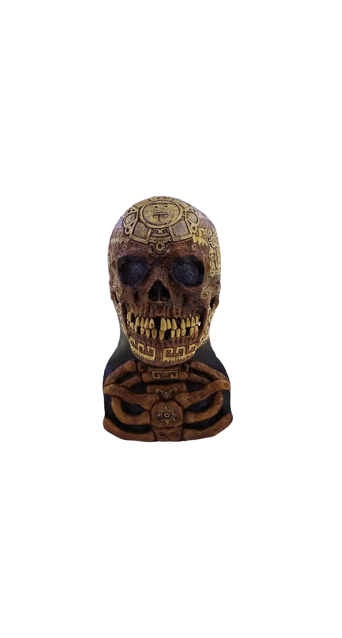 Aztec Skull (Ghoulish) Latex Mask - Adult One Size - Image 2