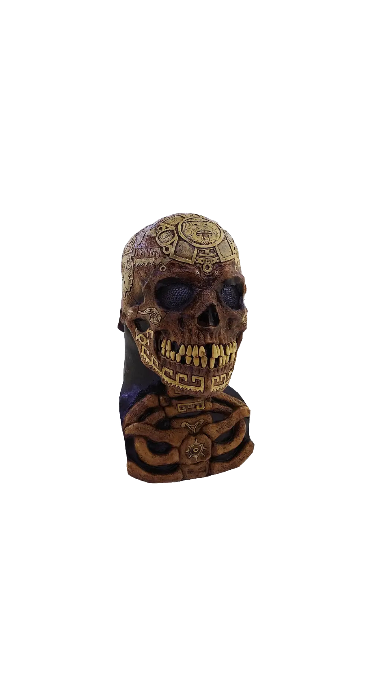 Aztec Skull (Ghoulish) Latex Mask - Adult One Size - Image 3