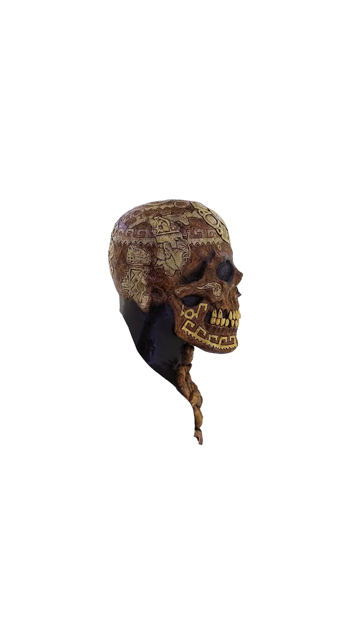 Aztec Skull (Ghoulish) Latex Mask - Adult One Size - Image 4