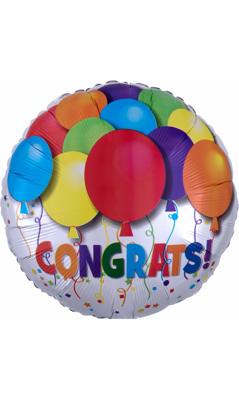 Bold Congrats Balloons Standard Circle Foil Balloon 17" (42cm)