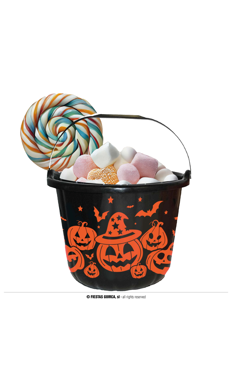 Halloween Pumpkins Candy Bucket - 18x16cm