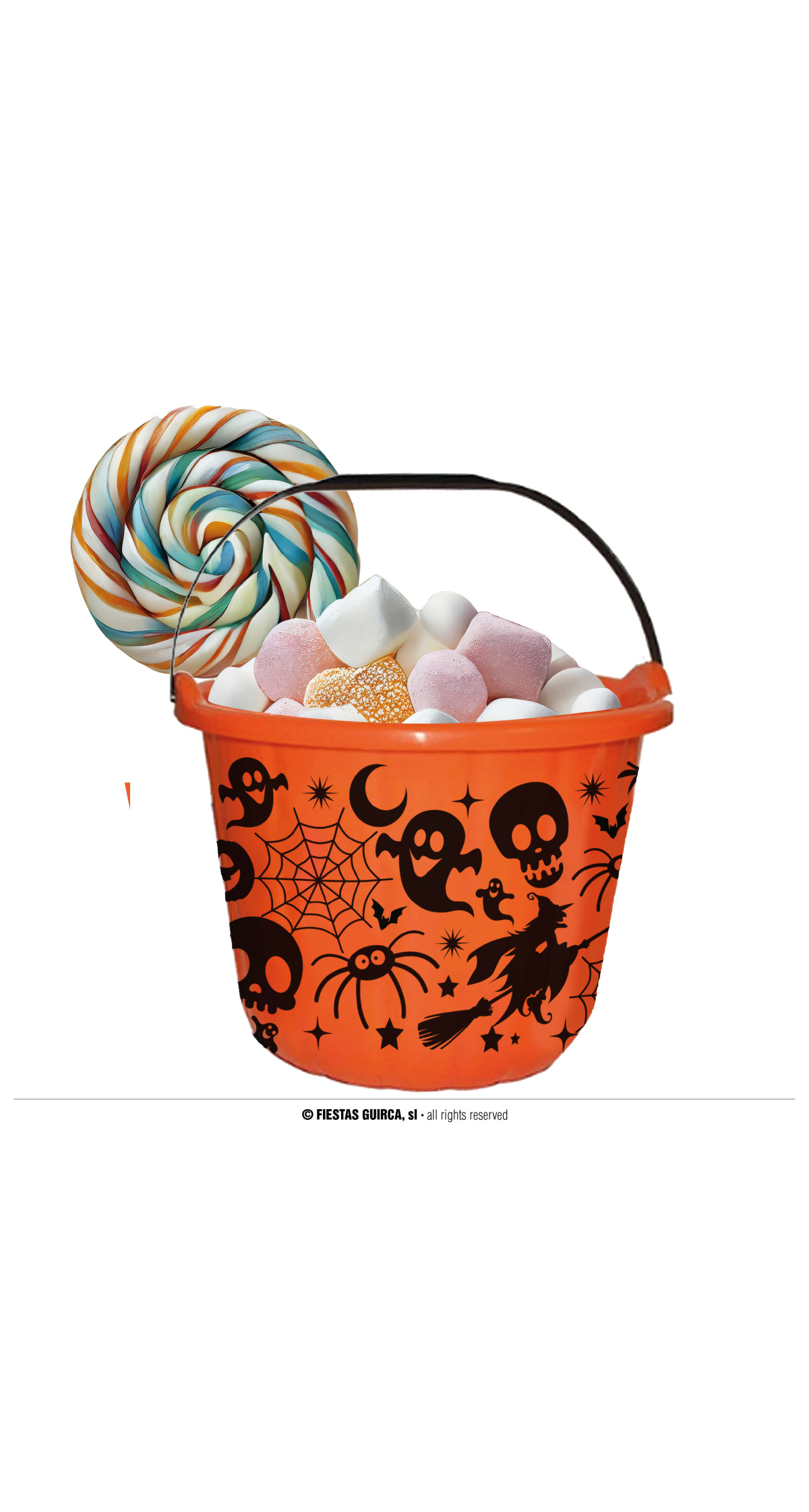 Halloween Orange Halloween Candy Bucket - 18x16cm