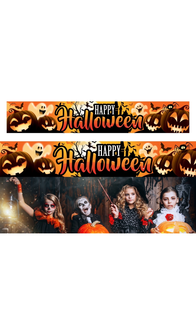 Halloween Fabric Banner Happy Halloween - 290x50cm