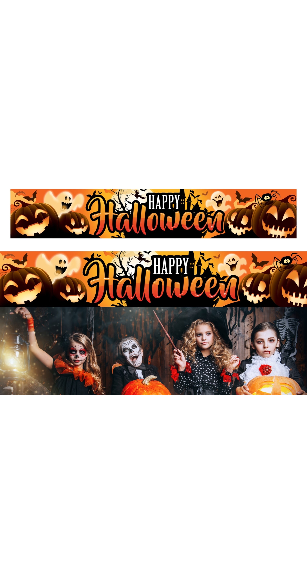 Halloween Fabric Banner Happy Halloween - 290x50cm