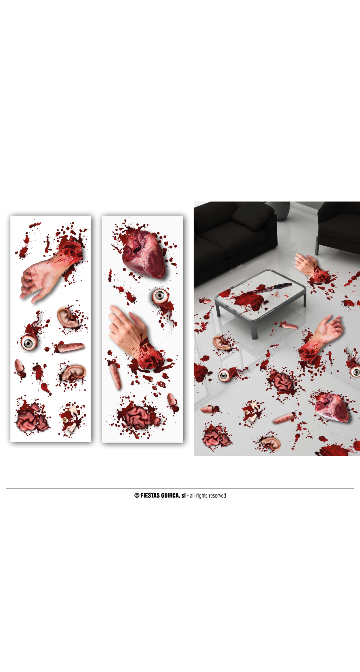 Halloween Amputated Organs Stickers  2 Sheets - 25x70cm
