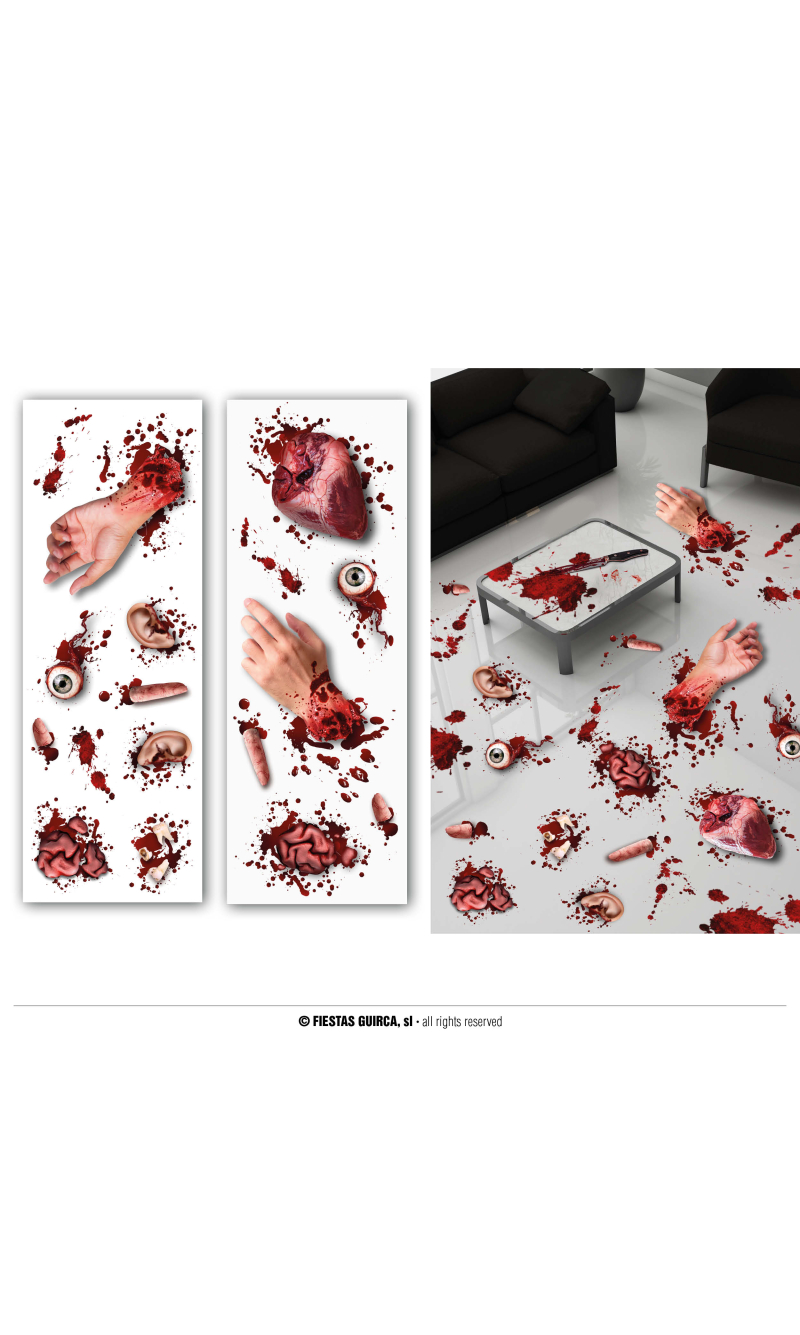 Halloween Amputated Organs Stickers  2 Sheets - 25x70cm