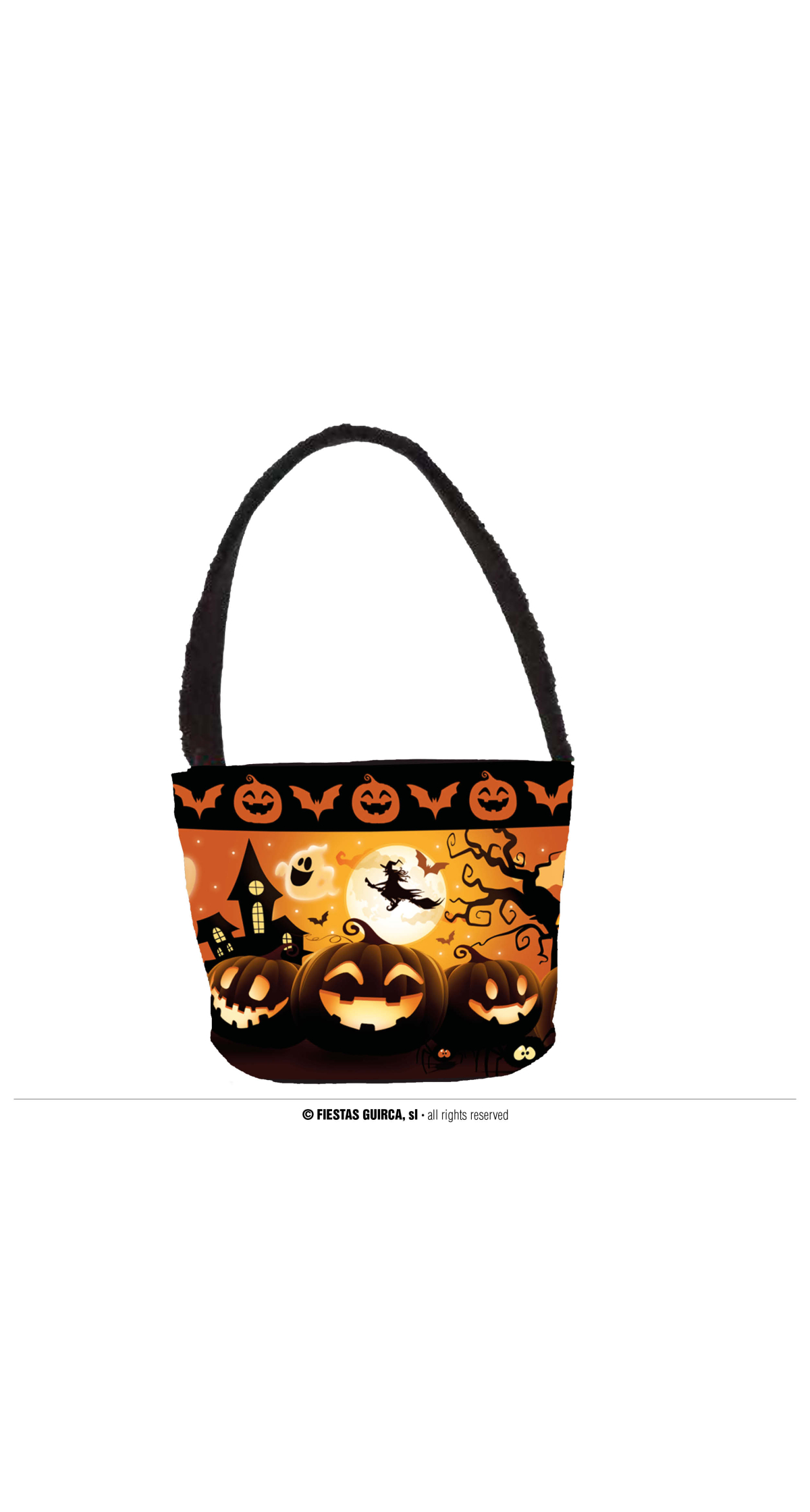 Halloween Pumpkins & Witch  Trick or Treat Bag - 30x15cm