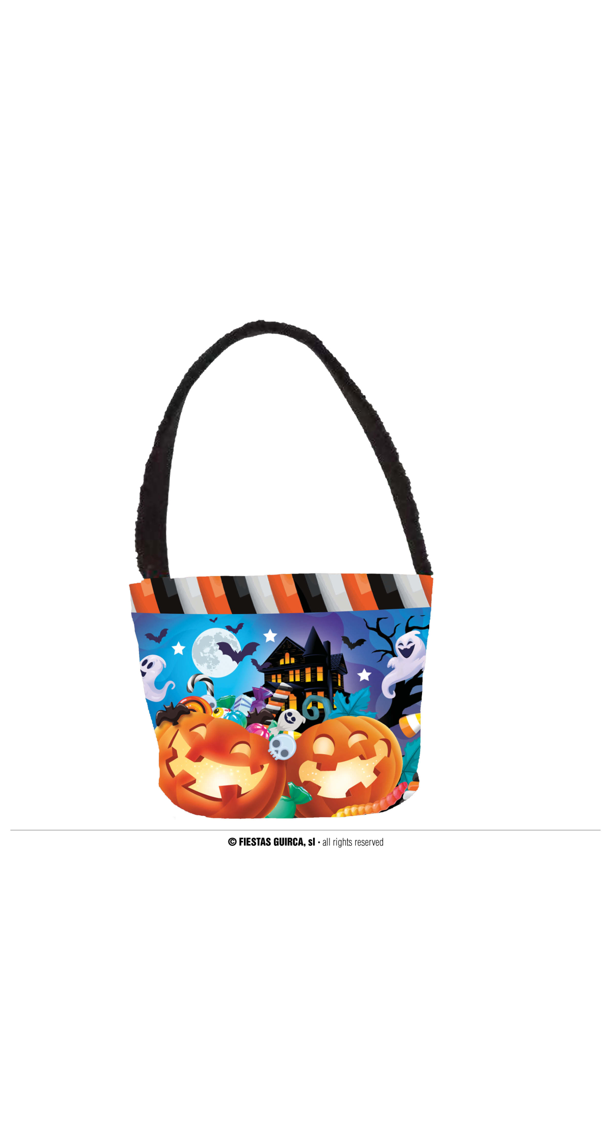 Halloween Pumpkins & Ghosts Trick or Treat Bag - 30x15cm