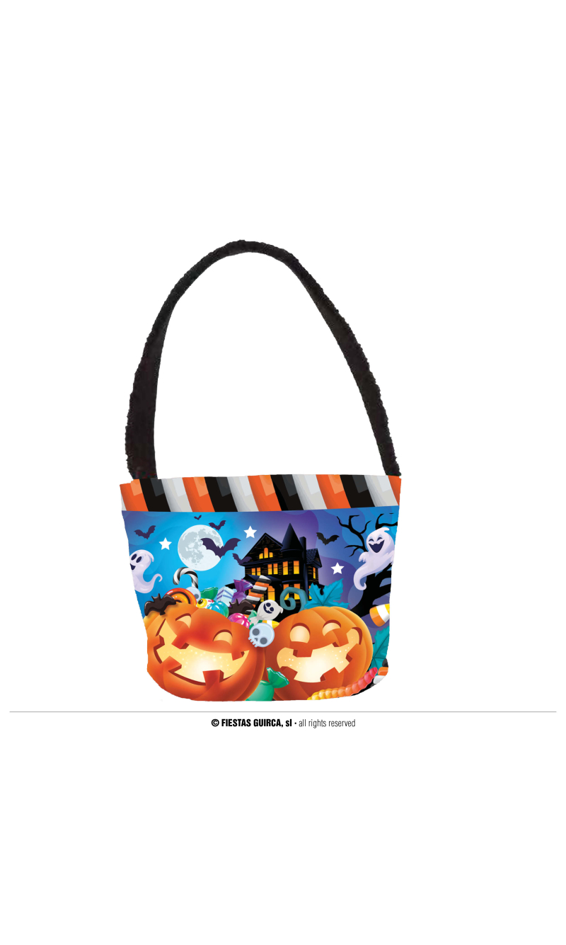 Halloween Pumpkins & Ghosts Trick or Treat Bag - 30x15cm