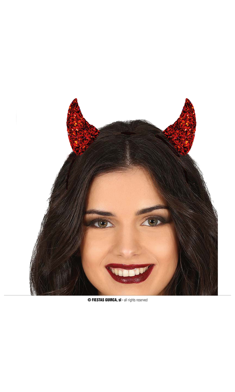 Halloween Glitter Devil Horns Headband