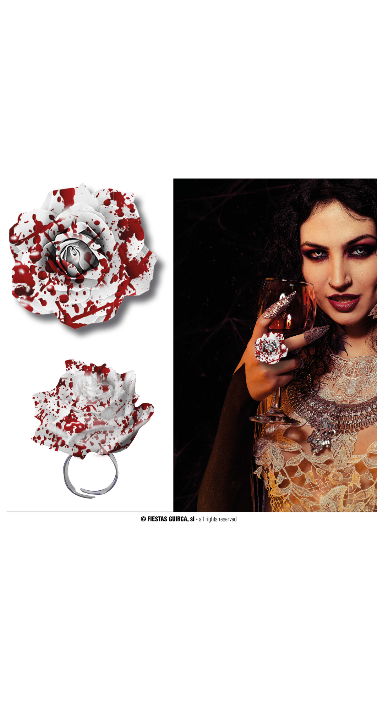 Halloween Bloody Flower Ring