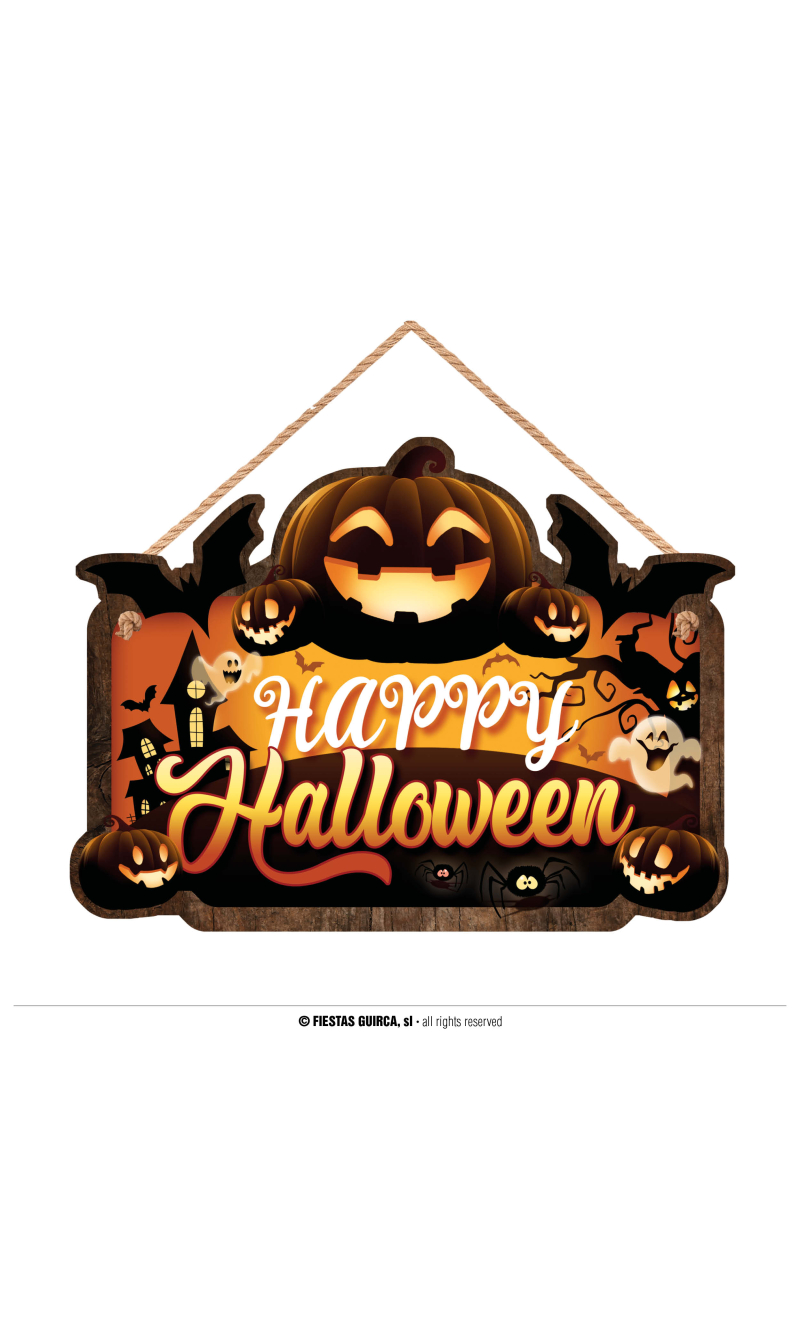 Halloween Wood Halloween Sign - 35x20cm