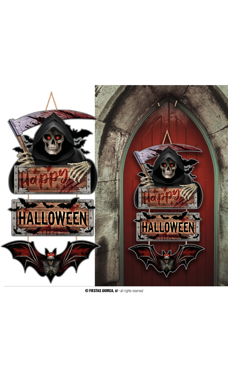 Halloween Wood Death Sign 3 Parts - 60cm