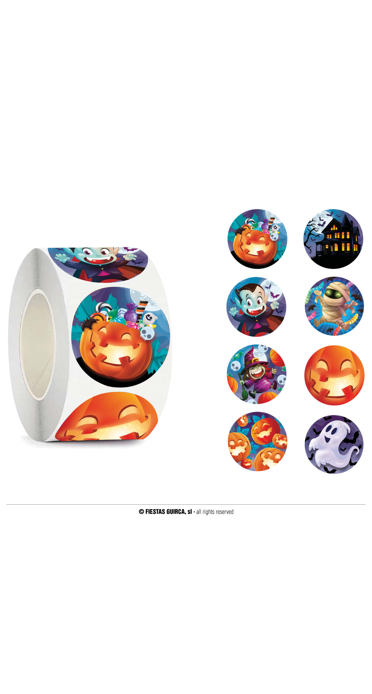 Halloween Assorted Stickers Roll - 200pcs