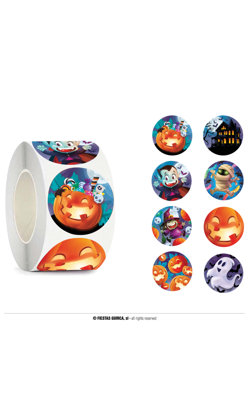 Halloween Assorted Stickers Roll - 200pcs
