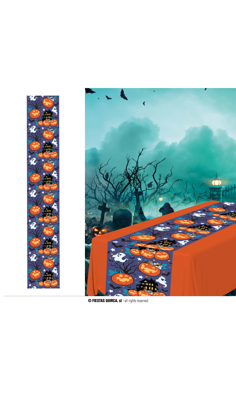 Halloween Pumpkins Table Runner - 28x275cm