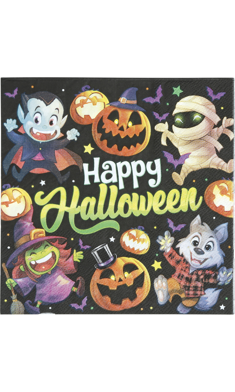Halloween Little Monsters Napkins 16x16cm - 20pk