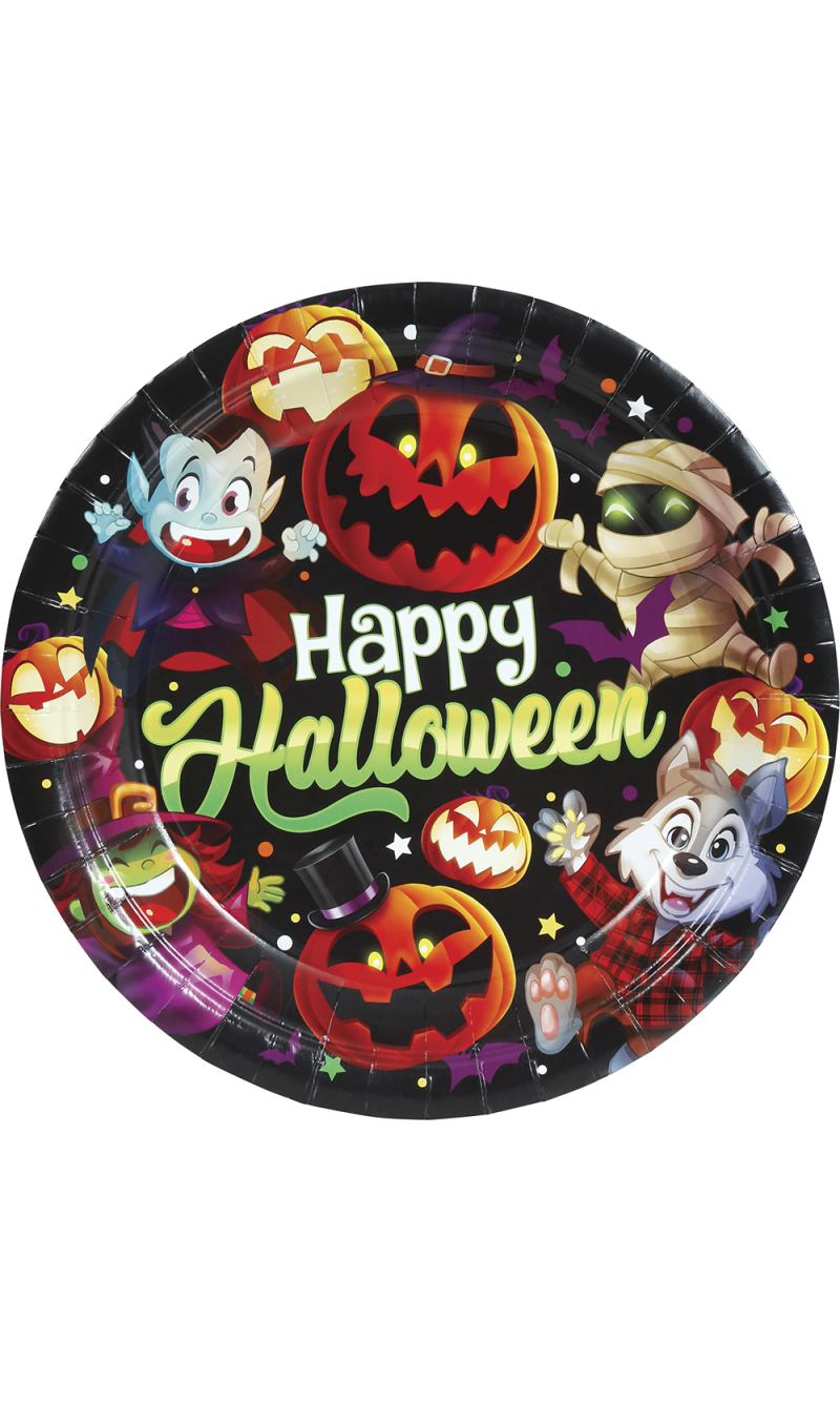 Halloween Little Monsters Plates 23cm - 6pk