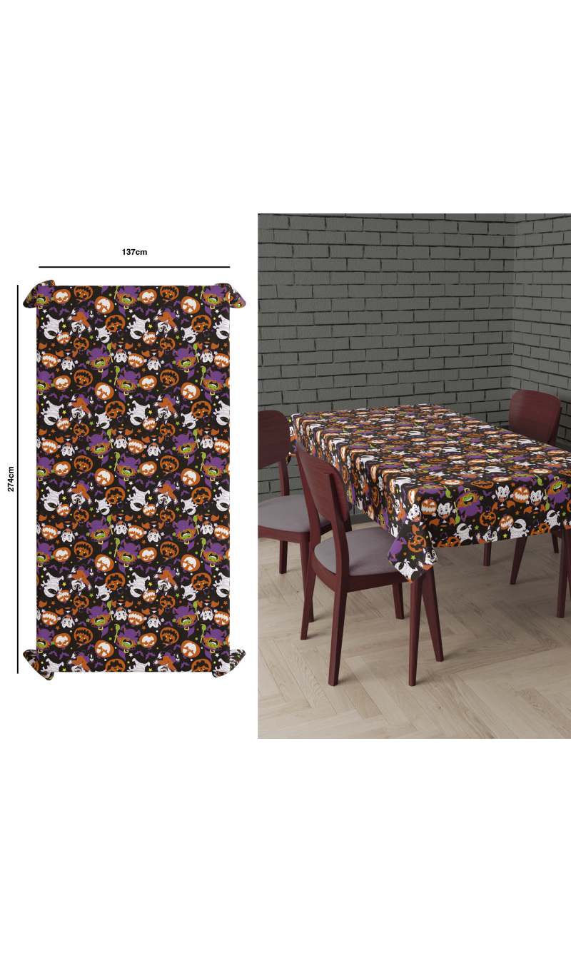 Halloween Little Monsters Tablecloth 137x274cm