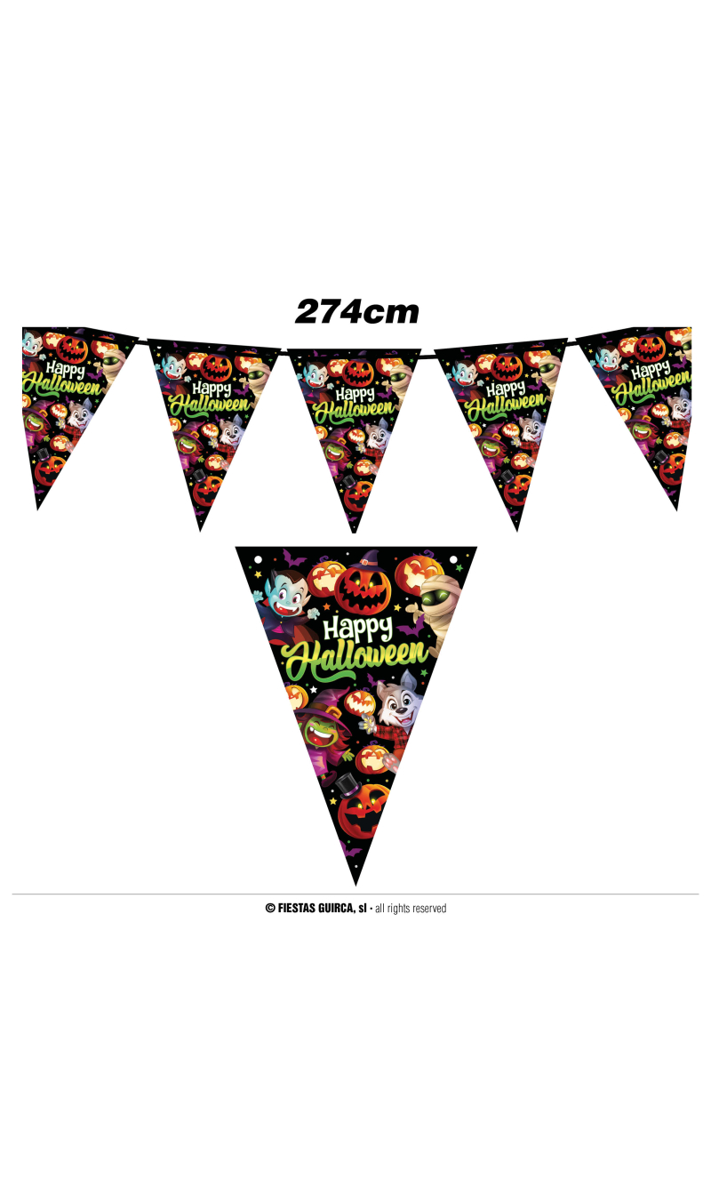 Halloween Little Monsters Pennant Bunting Banner 274cm