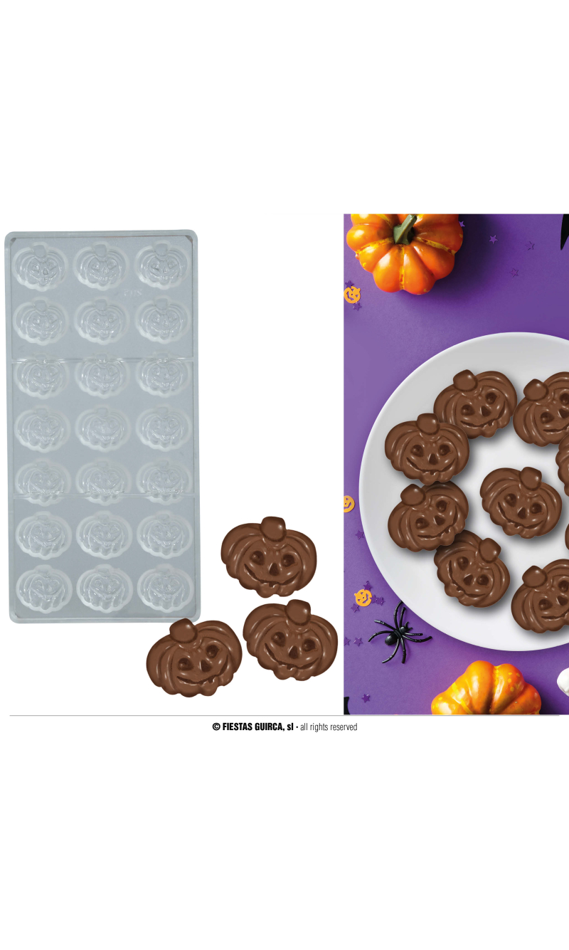 Halloween Mold For 21 Chocolate Pumpkins - 27.5x13cm