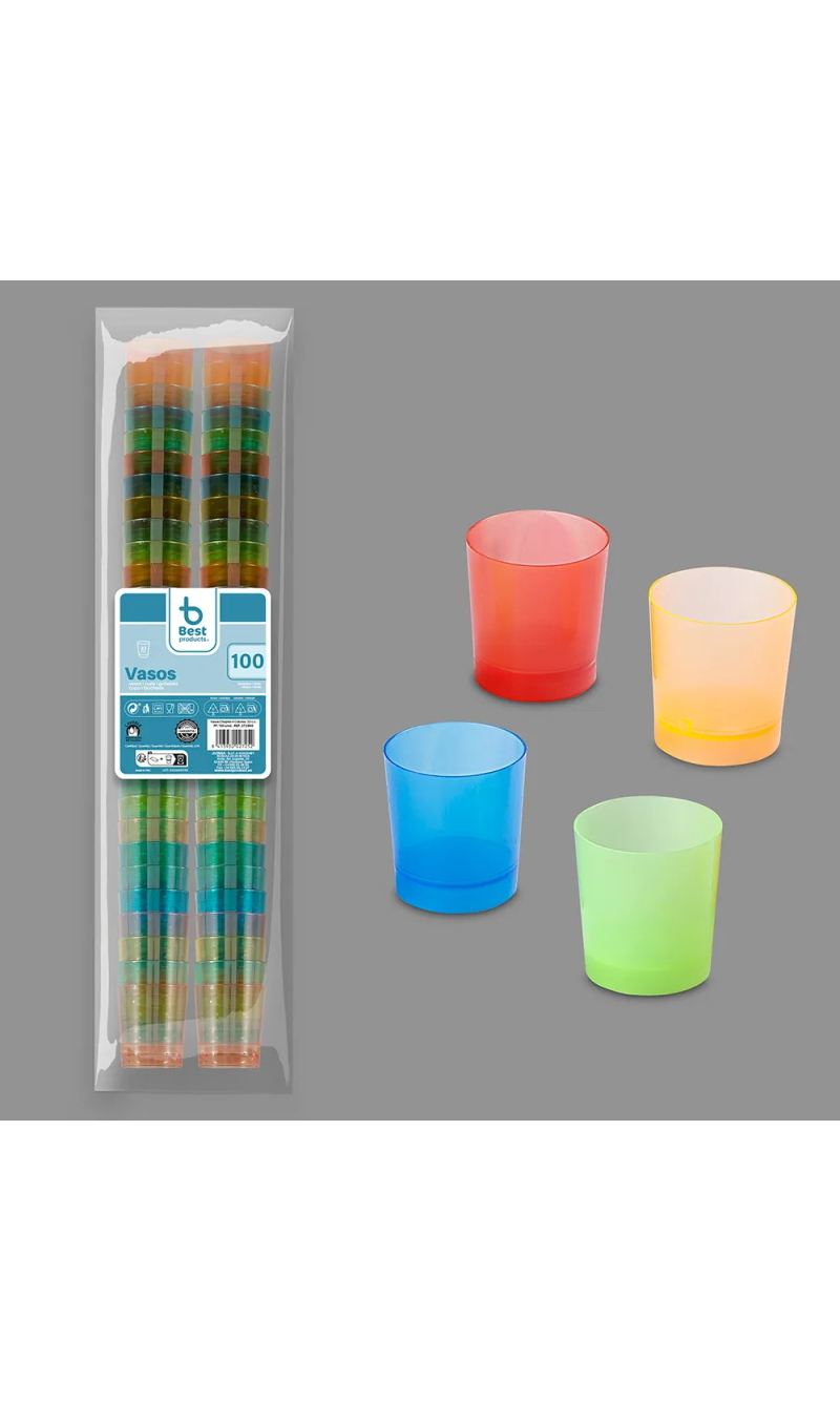 Polypropylene Shot Glass (Assorted Colours) 33ml – 100pk