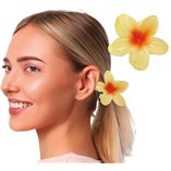 Yellow Hair Flower Clip 8cm (PVC)