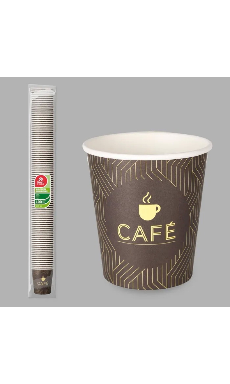 Coffee (Cafe) Paper Cups 200ml - 100pk