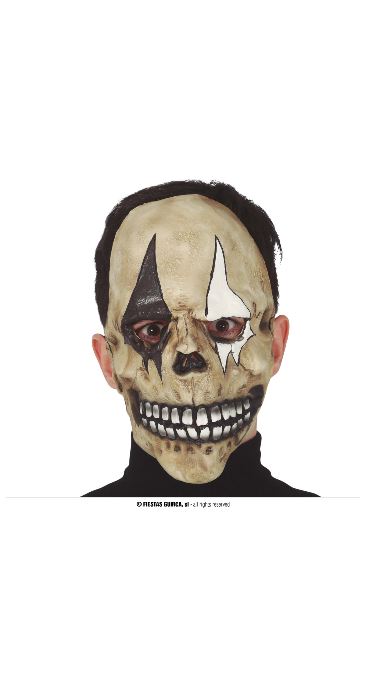 Halloween Harlequin Skull Latex Mask