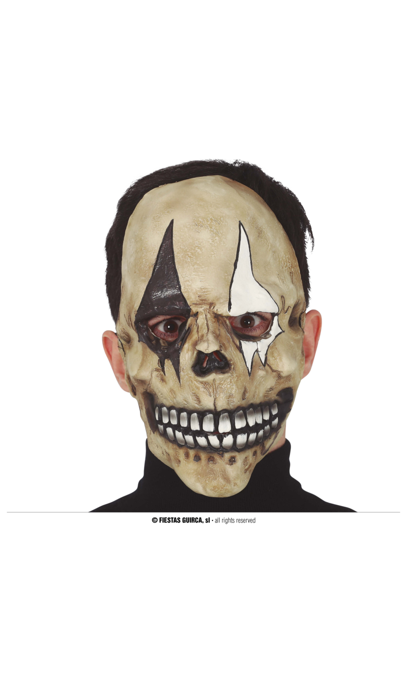 Halloween Harlequin Skull Latex Mask