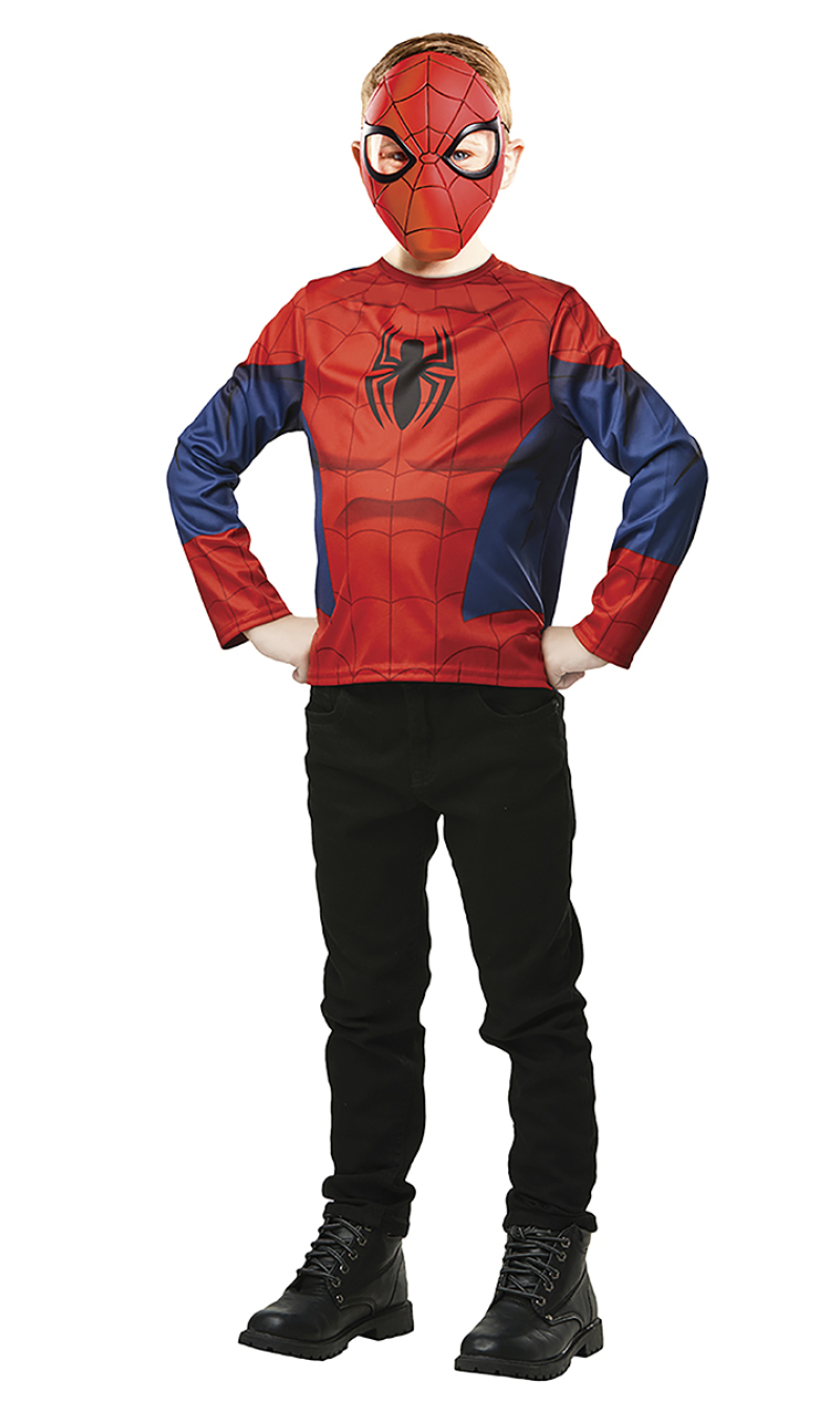 Official Licensed Spiderman Top & Mask - Age 5 to 8 Years