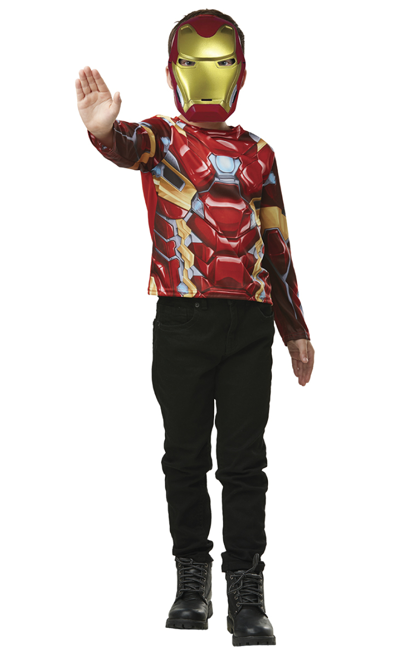 Official Licensed Iron Man Top & Mask - Age 5 to 8 Years