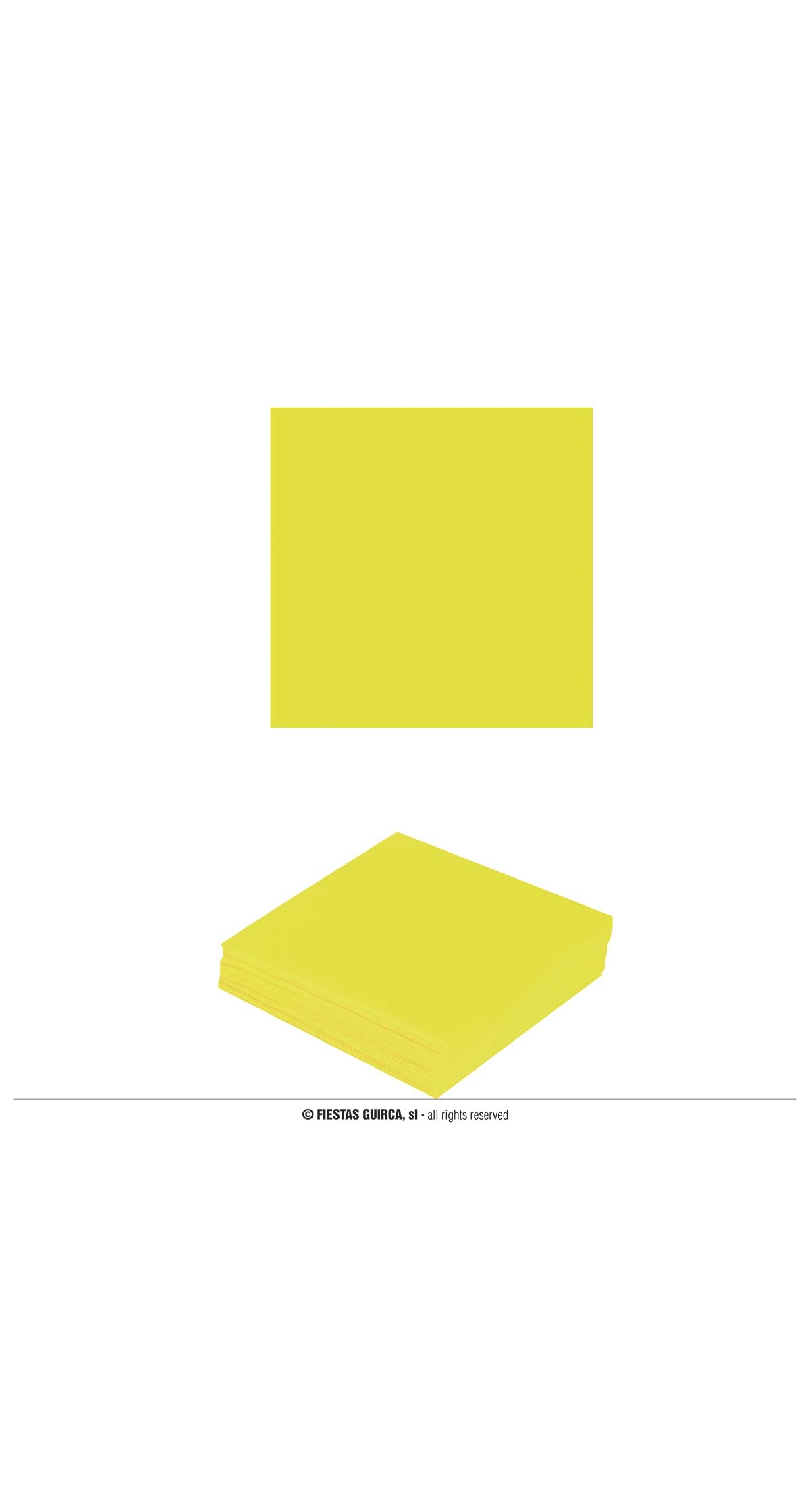 Neon Yellow Napkins 33x33cm - 12pk