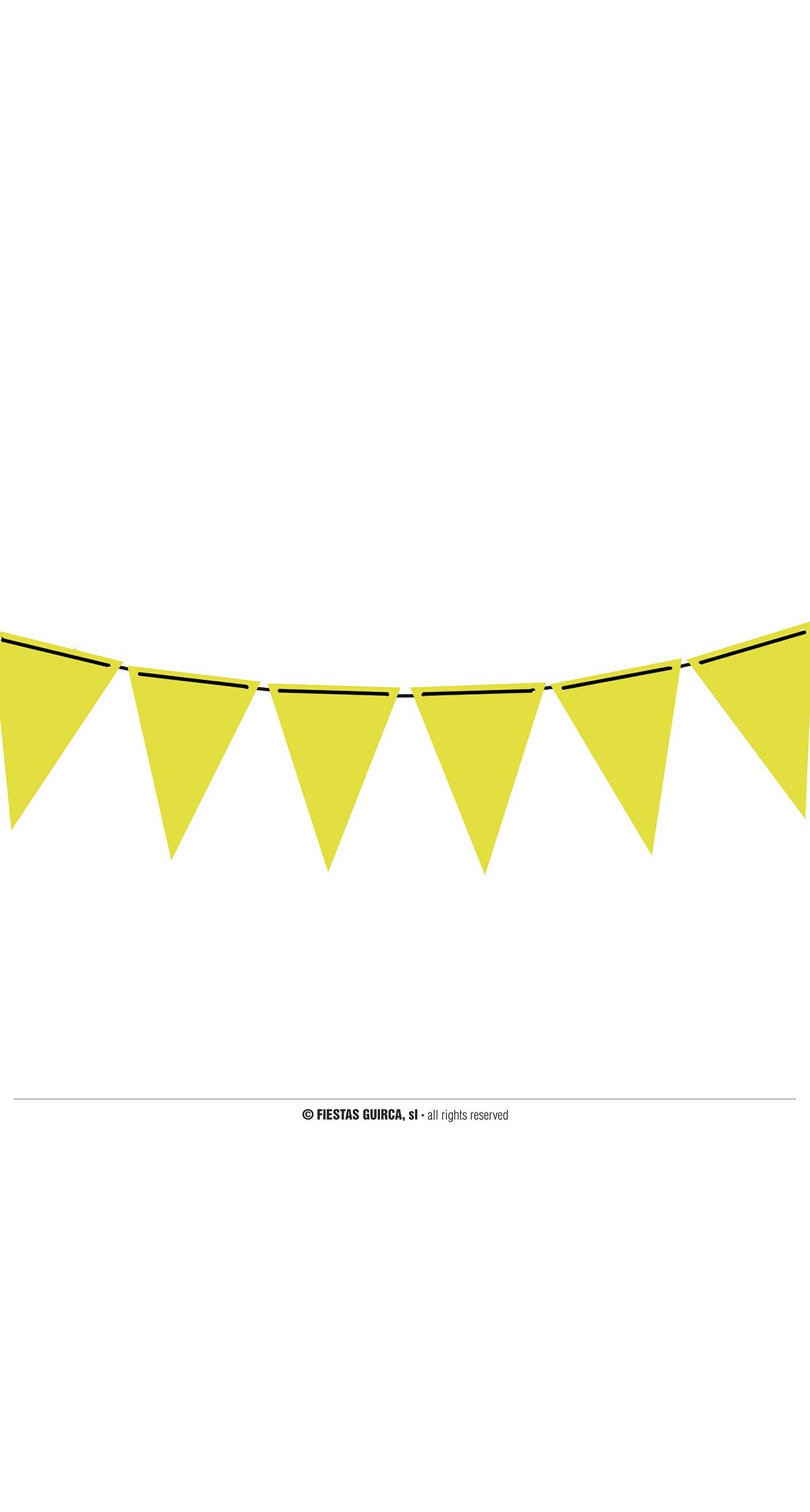 Neon Yellow Pennant Paper Banner (19x27cm)  - 300cm