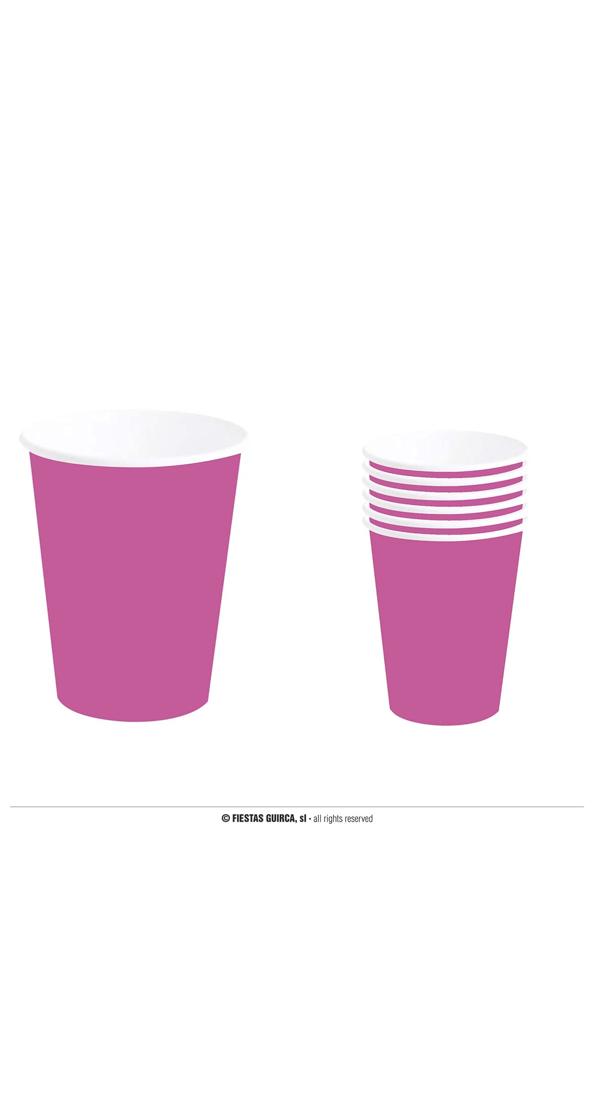Neon Fuchsia Cups 240ml - 6pk
