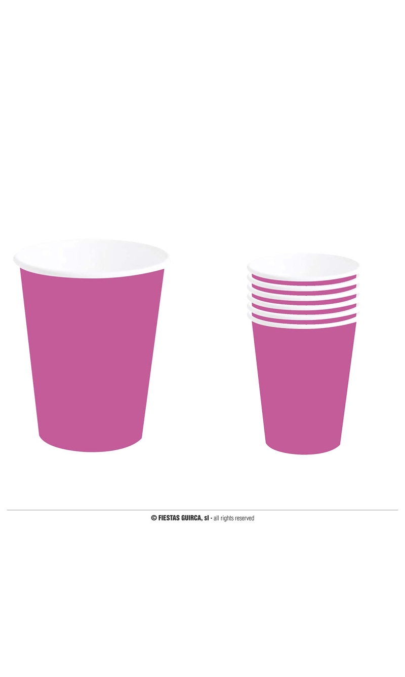Neon Fuchsia Cups 240ml - 6pk