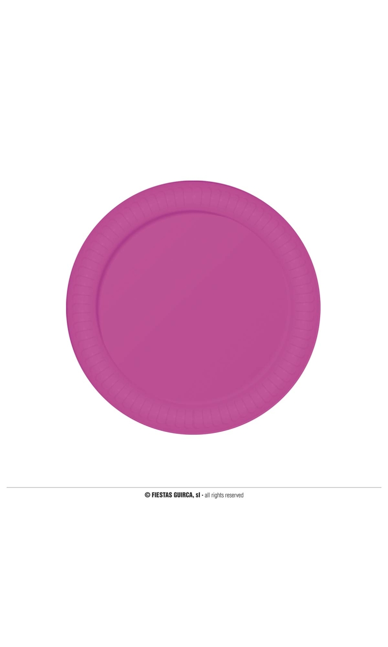 Neon Fuchsia Plates Fuchsia 23cm - 6pk