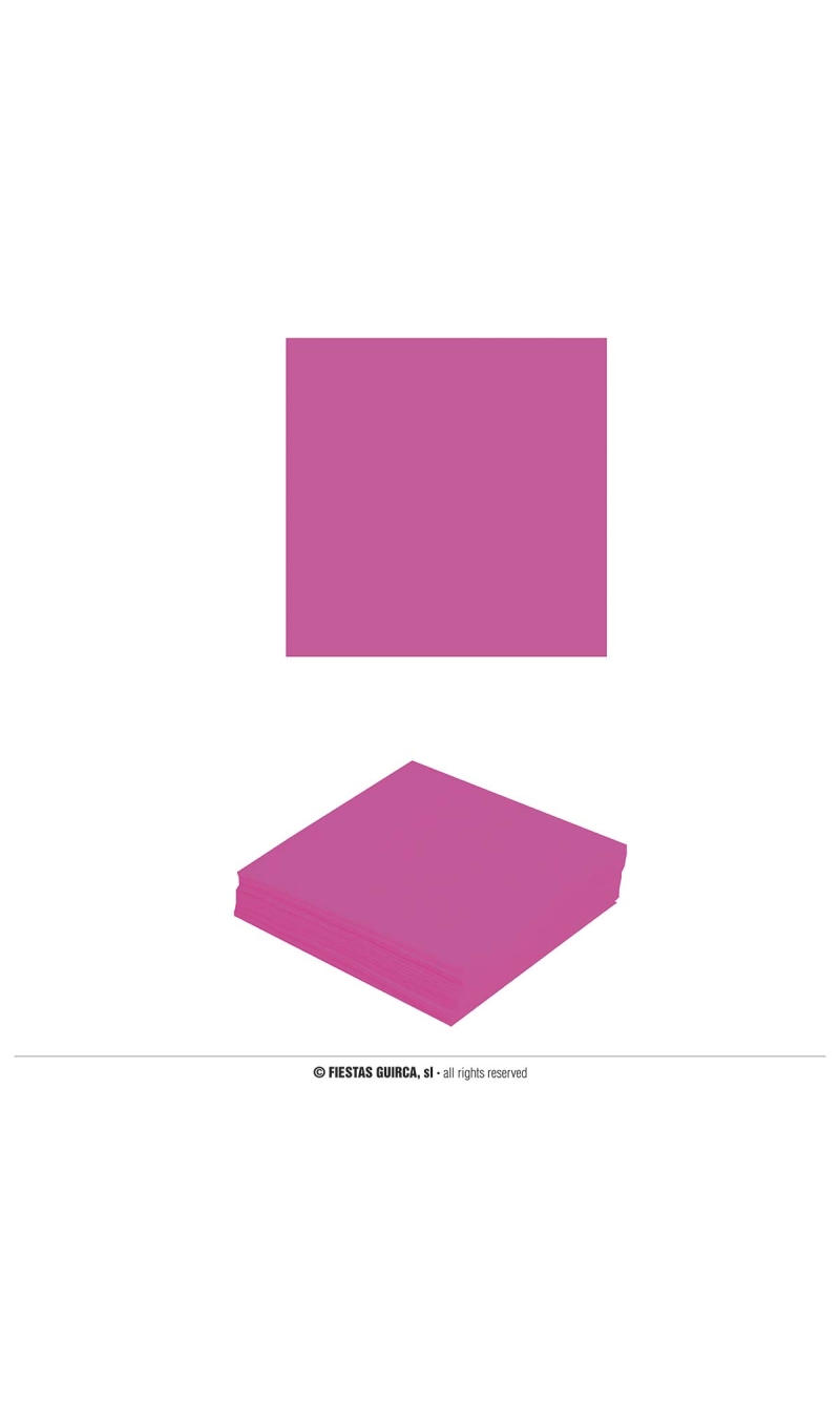 Neon Fuchsia Napkins 33x33cm - 12pk
