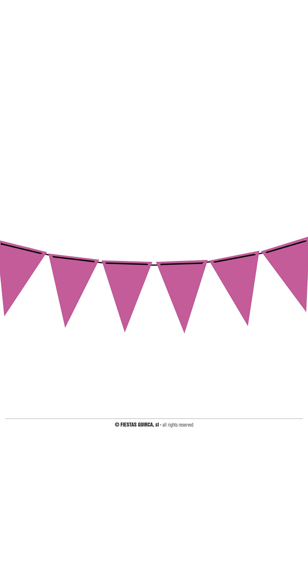 Neon Fuchsia Pennant Paper Banner (19x27cm)  - 300cm